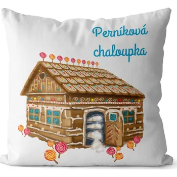Dekorativní polštářek Polštář Perníková chaloupka (Velikost: 40 x 40 cm)