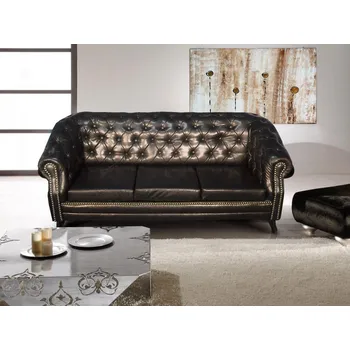 Pohovka Askont Pohovka Chesterfield Bristol 3M Antik Black
