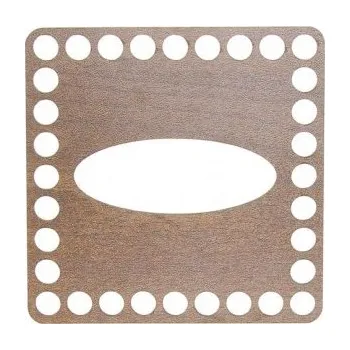 Víko kapesníkové čtverec 11,5cm ořech