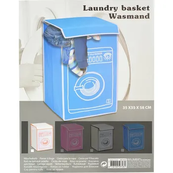 Euro Habitat Skládací koš na prádlo (35x35x58cm) - Bílo-červený