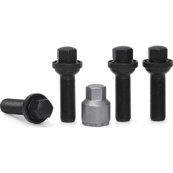 Šroubek na kolo Pojistné bezpečnostní šrouby M15x1,25x44 kulová R14, klíč 17, SICUKOSMOS BKMB44R14, MERCEDES, černé