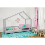 MAXIDO Dětská postel domeček Dita 200x120 šedá (Český výrobek)