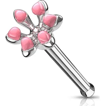 Piercing Piercing do nosu kytička (růžová)