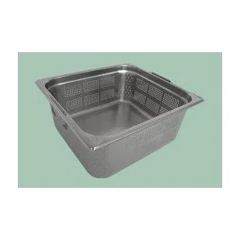 Plech na pečení Gastronádoba nerezová děrovaná GN 2/3 s úchyty 352 x 325 mm, hloubka: 200 mm