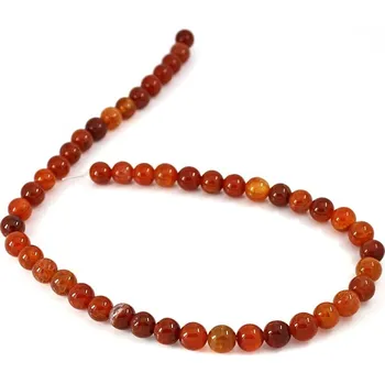 Materiál na výrobu šperku Přírodní 8mm korálky Ohnivý Achát - 48Ks