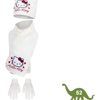Čepice Bílá dětská stylová souprava Hello Kitty - velikost 52