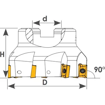 Fréza CeraTec-Tools Ø100 Čelní rohová fréza 100mm 8x zub CT-ADMT12-D100-32/8T
