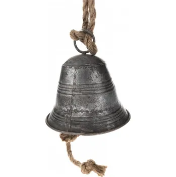 Zvonek na kolo Zvonek se závěsem kovový tmavý 14x13cm