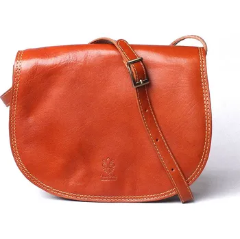 Kabelka Světlehnědá velká kožená crossbody kabelka MAX