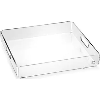 Čtvercový podnos, 32x32cm, transparentní - Carlo Giannini (Transparentní podnos, 32x32cm - Carlo Giannini)
