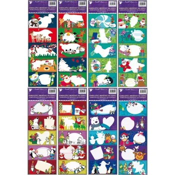 Obálka Samolepicí jmenovky na dárky se stříbrnou ražbou 5ks 22 x 8,5 cm