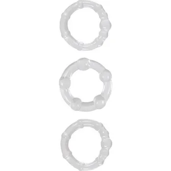 NS Novelties Renegade Intensity Rings Clear, sada 3 ks průhledných erekčních kroužků