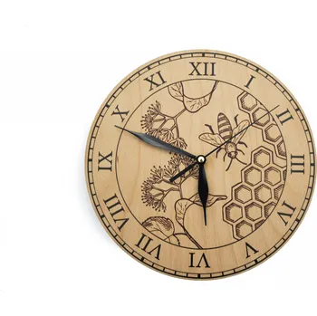 Hodiny art-wood.cz Dřevěné hodiny - včela