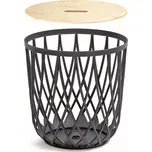 PROSPERPLAST Univerzální koš UNIQUBO s dřevěným víkem antracit 39,0cm