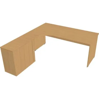 Kancelářský vozík HOBIS kancelářský stůl pracovní, sestava pravá - GE 1800 HR P, buk + doprava zdarma