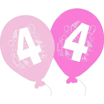 Party dekorace Balonky narozeniny 5ks s číslem 4 pro holky balonky.cz b80054