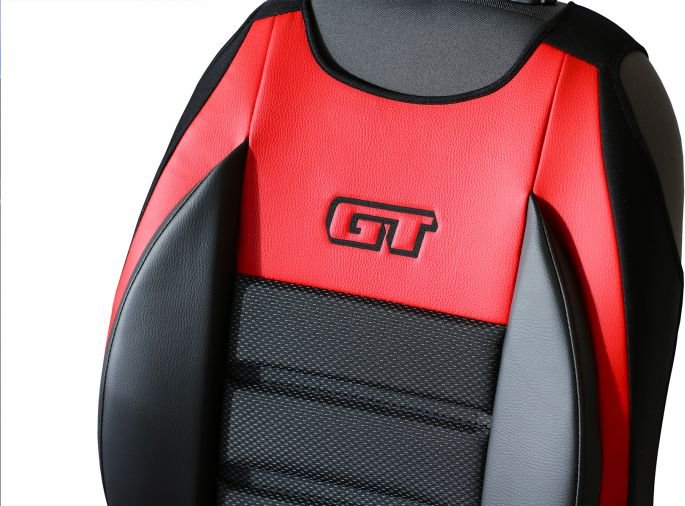 Ergonomický potah na 1 sedadlo GT ERGONOMIC LEATHER, červený