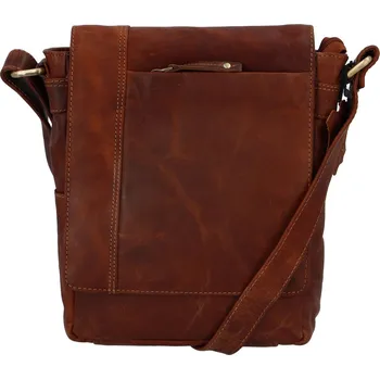 Koňaková kožená brašna přes rameno Faraell koňak