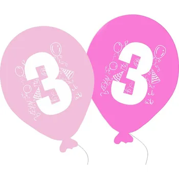 Party dekorace Balonky narozeniny 5ks s číslem 3 pro holky balonky.cz b80053