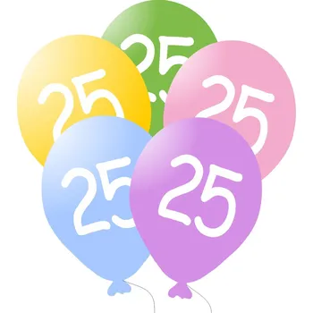 Party dekorace Balonky narozeniny 5ks s číslem 25 balonky.cz b80095