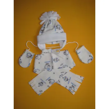 Kojenecká čepice Arex, ČR Kojenecká flísová souprava čepice+šála+rukavice Barva: bílá, Velikost: 40