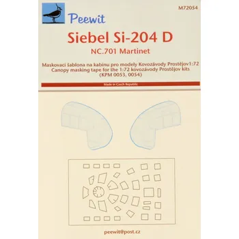 Plastikový model Peewit 1/72 Canopy mask Siebel Si-204 D (KP)