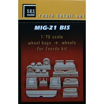 Plastikový model S.B.S model 1/72 Mig-21bis wheel bays + wheels (ZVE)