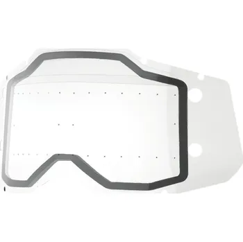 Motocyklové brýle Náhradní sklo pro roll-off systém 100% ARMEGA FORECAST - ČIRÉ DVOJITÉ