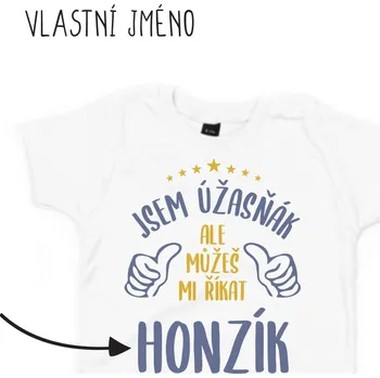Pánské tričko Tričko ÚŽASŇÁK s vlastním jménem Barva: Černá, Velikost: 146 (10 let)