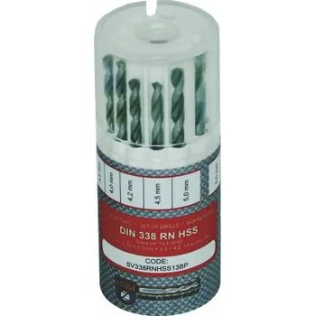 Vrták NÁSTROJE CZ Sada vrtáků 13-dílná 1,50-6,50x0,5mm+3,30+4,20 DIN338RNHSS Lesklá, kulatý obal