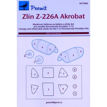 Plastikový model Peewit 1/72 Canopy mask Zlin Z-226A Akrobat (KPM)