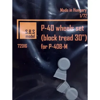 Plastikový model S.B.S model 1/72 P-40 wheels set (block tread 30") for P-40B-M