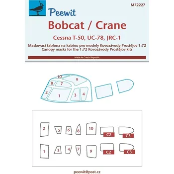 Plastikový model Peewit 1/72 Canopy mask Cessna Bobcat/Crane (KP)