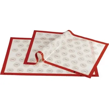 Podložka na pečení Pavoni Italia Podložka silikonová SPV64MACARONS 58,5 x 38,5 cm bílá/červená