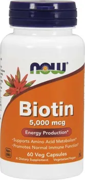 Now Foods Biotin 5000 μg 60 cps.