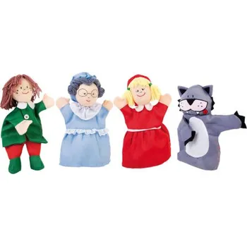 Domeček pro panenku Sada loutek na ruku ČERVENÁ KARKULKA (4 ks)