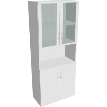 Kancelářský vozík HOBIS kancelářská policová skříň - SZ 5 80 07, zámek Huwill, bílá + doprava zdarma