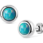 NUBIS® Ocelové náušnice s opály 6 mm - NBP75-OP02