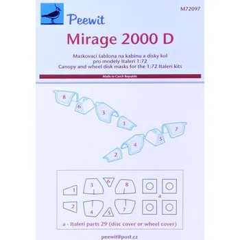 Plastikový model Peewit 1/72 Canopy mask Mirage 2000D (ITAL)