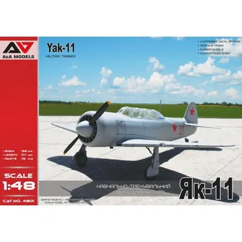 Plastikový model A&A models 1/48 Yakovlev Yak-11 Military Trainer