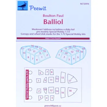 Plastikový model Peewit 1/72 Canopy mask B.P. Balliol (SP.HOBBY)