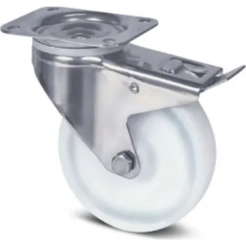 Dvoukolový ruční vozík Nerezové polyamidové kolo UOO 100 mm, otočné s brzdou, plotýnka
