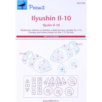 Plastikový model Peewit 1/72 Canopy mask Ilyushin IL-10 (FLY)