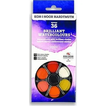 Vodová barva Koh-i-noor Brilliant kulaté 36 barev