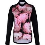 HOLOKOLO Cyklistický dres s dlouhým rukávem zimní - PEONY LADY WINTER - černá/růžová