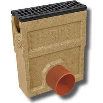 Odvodňovací žlab Anrin Výtoková jímka s PE košem a litinovým roštem 120 x 400 x 500mm B125