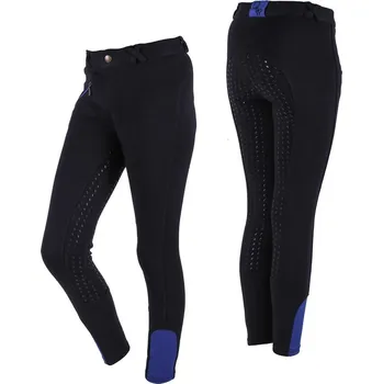 Jezdecké kalhoty Q-essentials Rajtky Junior Q-essentials, s gripem, dětské, černé 140