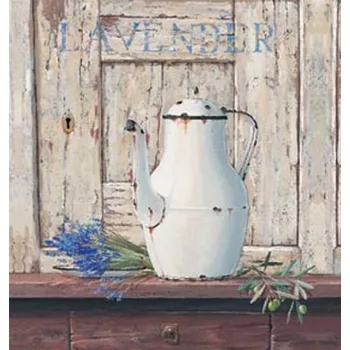 prostírání Korkové prostírání pod skleničky Levandule a konvice buclatá - /10,5*10,5/ - 4 ks