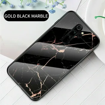 Pouzdro na mobilní telefon Skleněný Obal Na Xiaomi Redmi Note 8 Pro Barva: Gold Black Marble