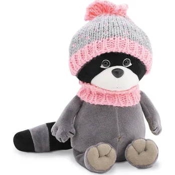 plyšák Mývalka Daisy v růžovo-šedé pletené čepici od firmy ORANGE TOYS 20 cm (Daisy the Raccoon: Sweet Candy)